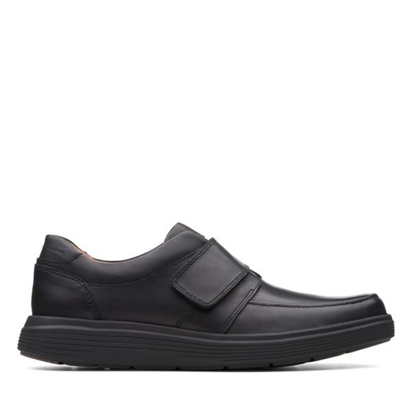 Clarks Mens Un Abode Strap Wide Fit Shoes Black | CA-7324168